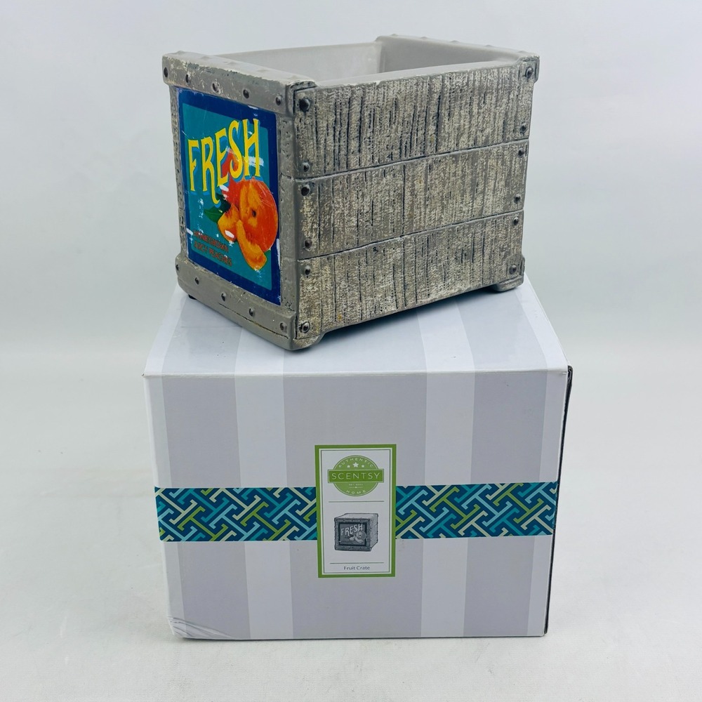Scentsy Fruit Crate Warmer Fresh Peaches Apples Tested Working Original Box